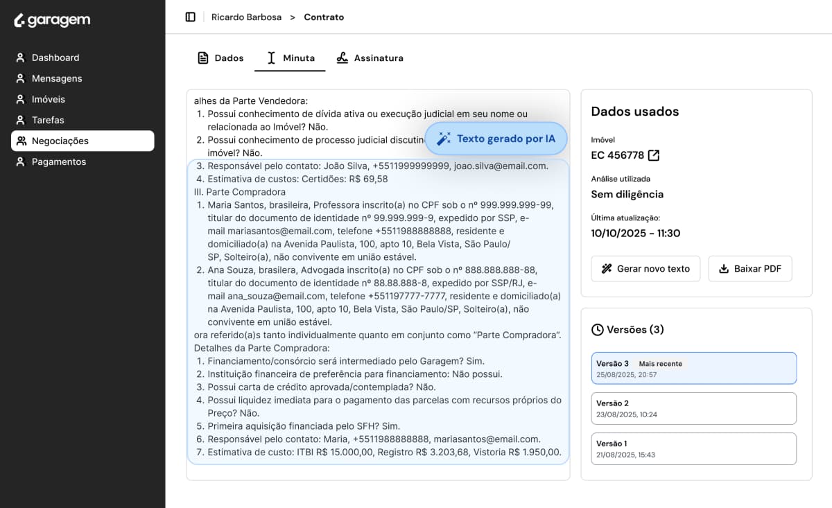 Todos os detalhes do seu imóvel em um só lugar
