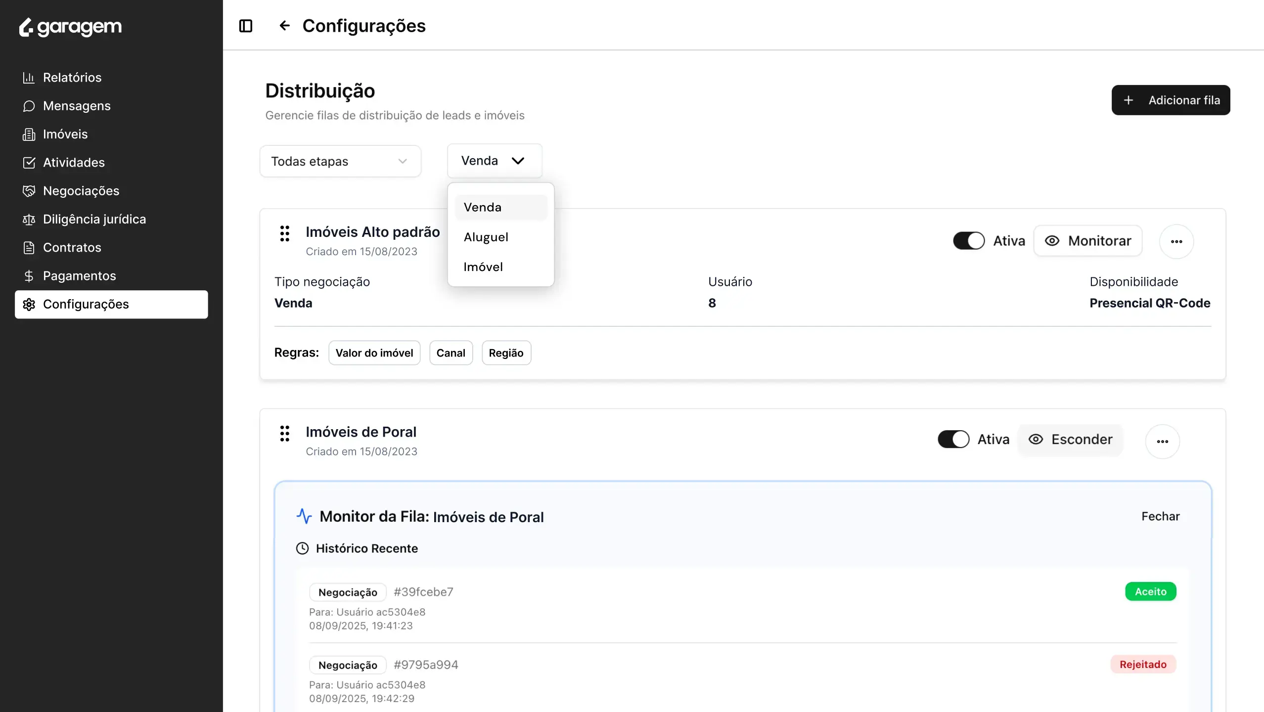 Demonstração do Kanban de Gestão de Clientes