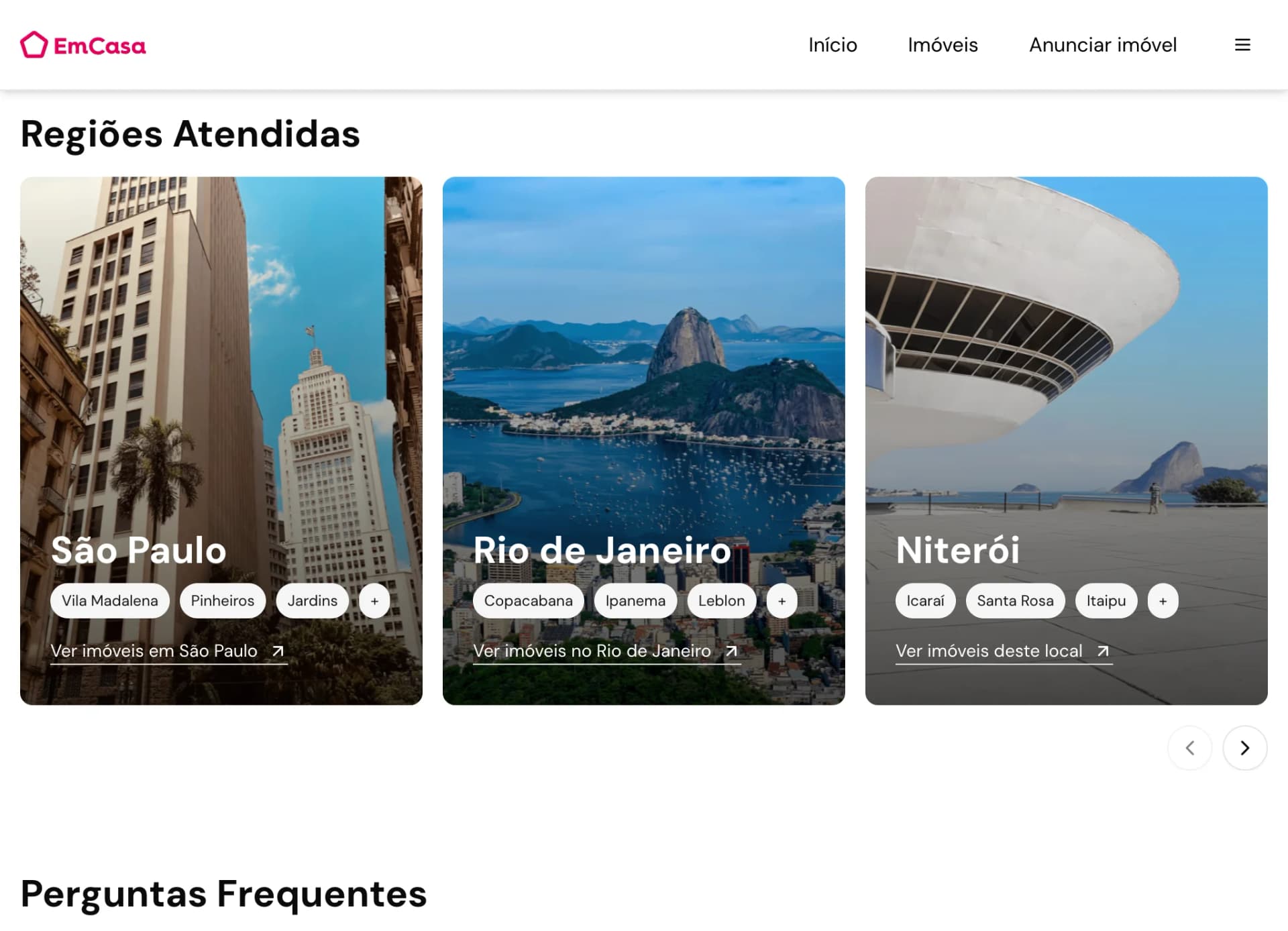 Site EmCasa — cliente do Garagem